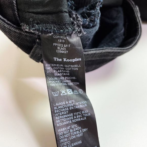 The Kooples Low Rise Braided Jean Zip Stretch Charcoal Wash Black 26 Short - Picture 8 of 8